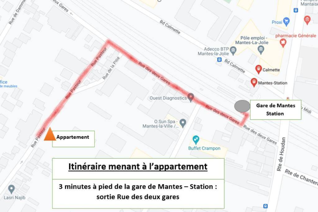 Appartement F2 De Haut Standing En Hypercentre Avec Jardin Prive A 270 M De La Gare De Mantes ! 外观 照片